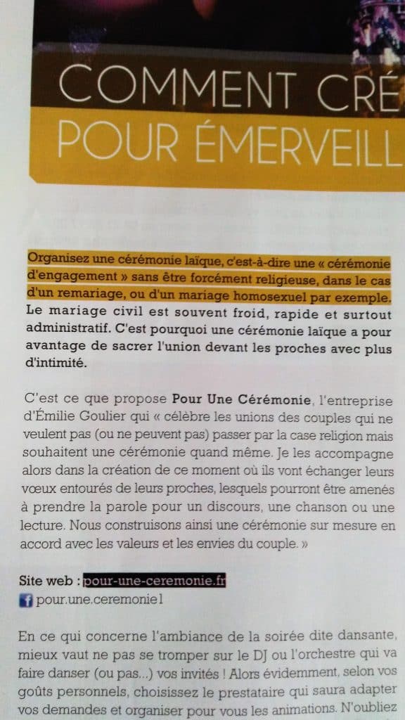 Miss Ebène Emilie Goulier Cérémonie Laïque